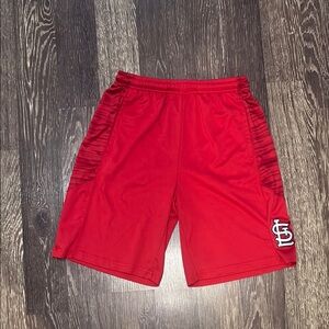 Boys St. Louis Cardinals red athletic shorts with logo youth Large